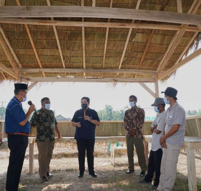 Menteri BUMN Erick Thohir senang dengan peran BUMN dan swasta yang rukun serta kompak bekerja sama mensejahterakan petani di Indonesia. (Foto: MNC Media)