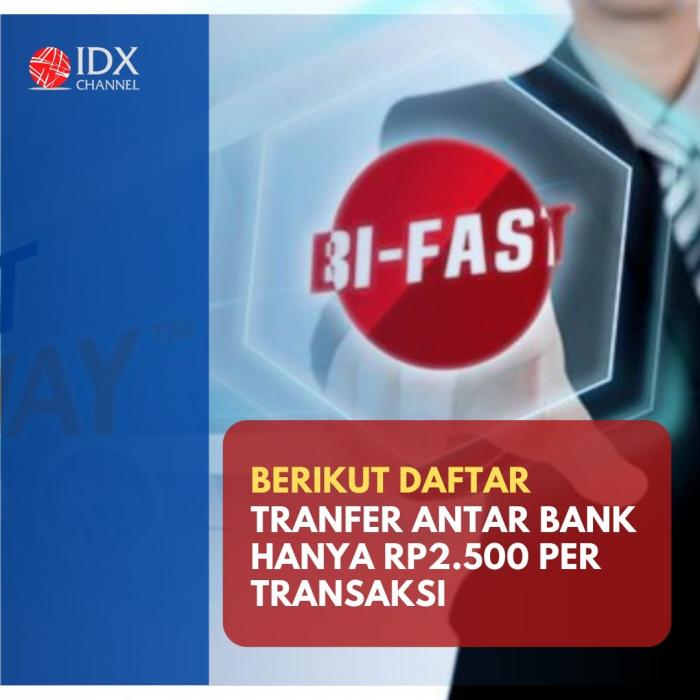 Akhirnya, Tranfer Antar Bank hanya Rp2.500 per Transaksi, Cek Daftar Banknya. (Foto: Tim Digital Marketing IDX Channel)