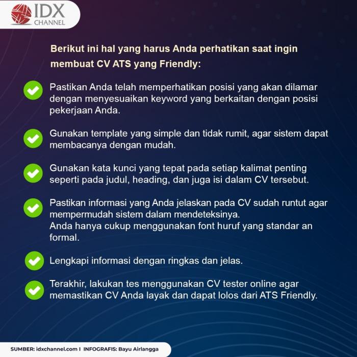 Intip Cara Membuat CV ATS Friendly, Lengkap dengan Rekomendasi Aplikasi Pembuat CV. (Foto: Tim Digital Marketing IDX Channel)
