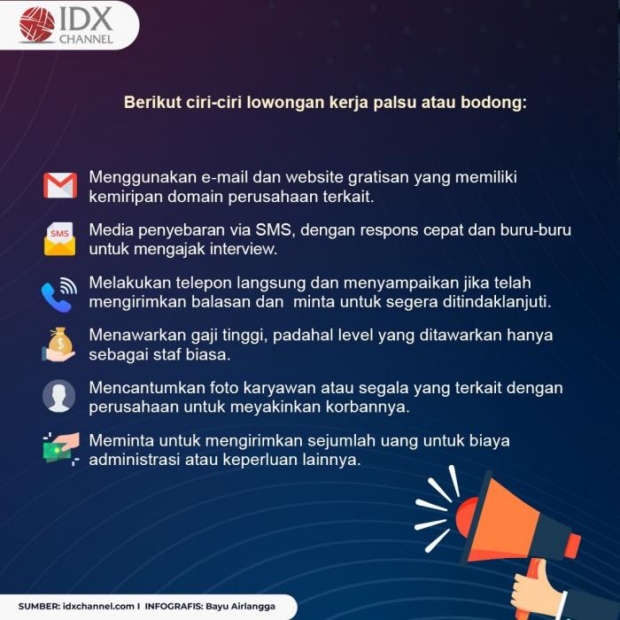 Jobseeker Simak! Ini Ciri-Ciri Lowongan Kerja Palsu. (Foto: Tim Digital Marketing IDX Channel)