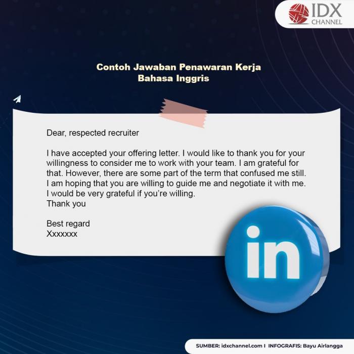 Simak Cara Menjawab Tawaran Kerja LinkedIn dan Contoh Balasan Offering Letter.  (Foto: Tim Digital IDX Channel)