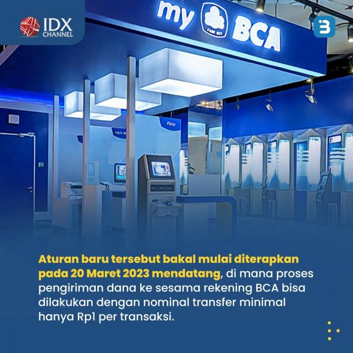 BCA Turunkan Batas Minimal Transfer Jadi Hanya Rp1, Adakah Pengaruh ke Sahamnya? (Foto : Tim Digital Marketing IDX Channel)