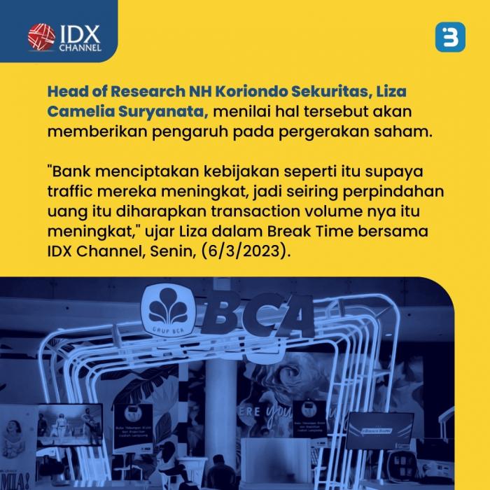 BCA Turunkan Batas Minimal Transfer Jadi Hanya Rp1, Adakah Pengaruh ke Sahamnya? (Foto : Tim Digital Marketing IDX Channel)