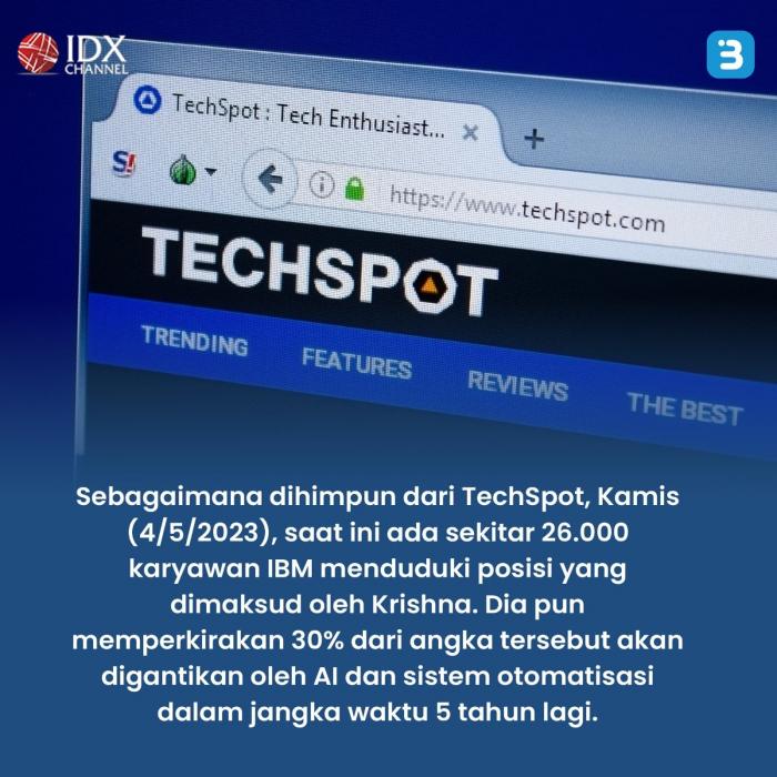 IBM Stop Rekrut Karyawan, Ribuan Pekerjaan Manusia Digantikan dengan AI (Foto : Tim Digital Marketing IDX Channel)