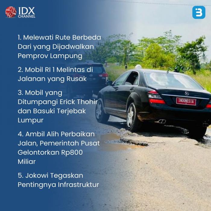 Fakta Terkait Momen Jokowi dkk Tinjau Jalan Rusak di Lampung (Foto : Tim Digital Marketing IDX Channel)