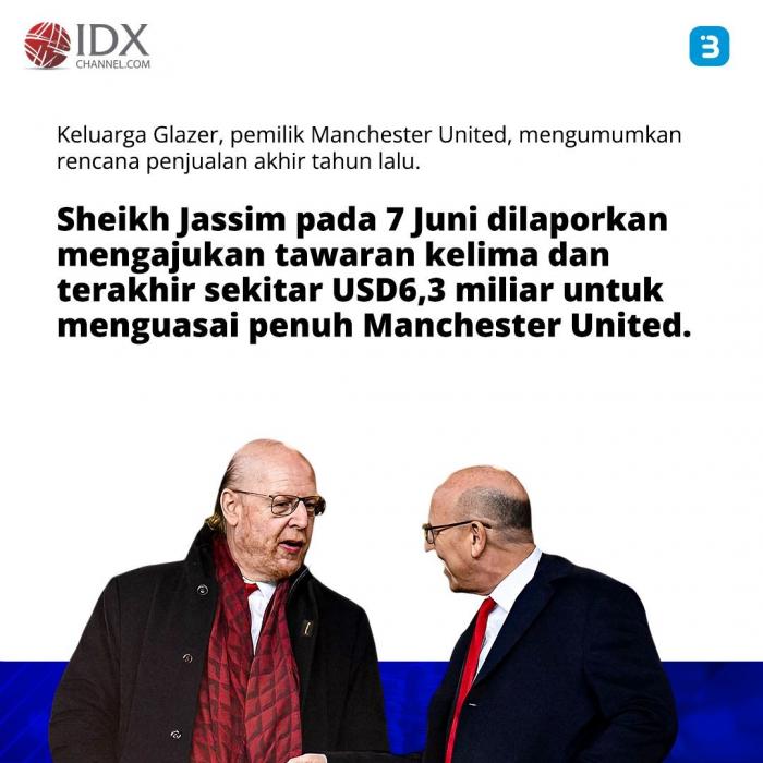 Akuisisi oleh Qatar Diklaim Sukses, Saham Manchester United Melonjak 30 Persen (Foto : Tim Digital Marketing IDX Channel)