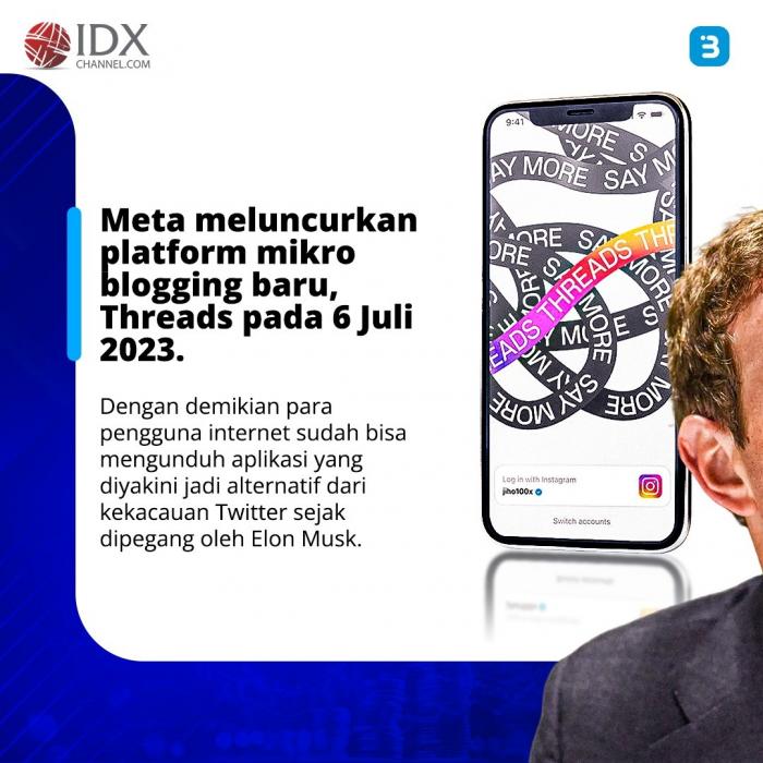 Saingi Twitter, Meta Resmi Luncurkan Threads (Foto : Tim Digital Marketing IDX Channel)