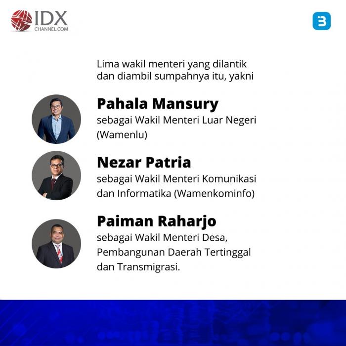 Jokowi Resmi Lantik Lima Wakil Menteri Baru, Ini Daftarnya