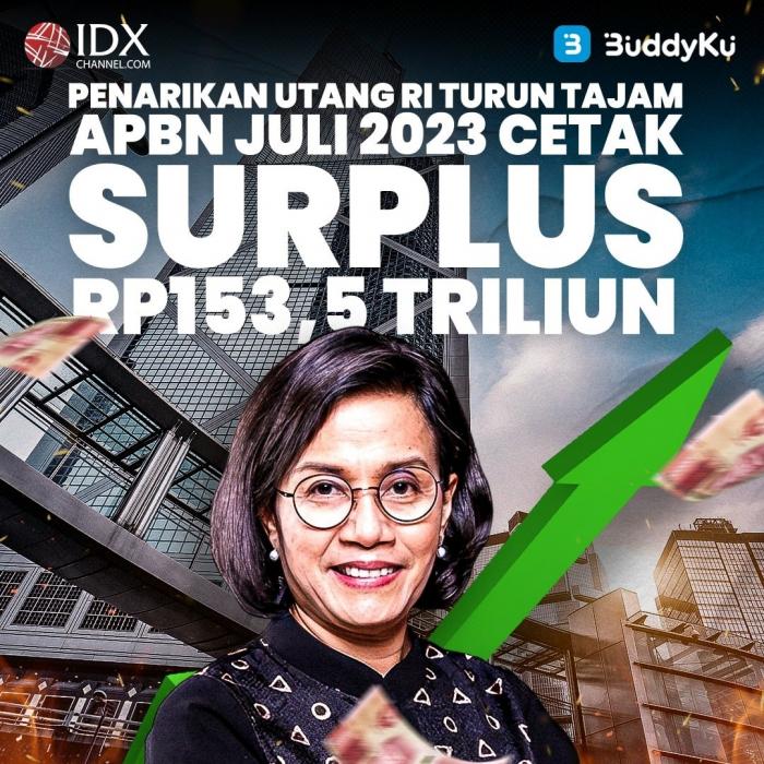 Penarikan Utang RI Turun Tajam, APBN Juli 2023 Cetak Surplus Rp153,5 Triliun (Foto : Tim Digital Marketing IDX Channel)