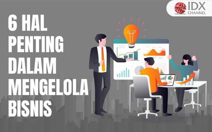 6 Hal Penting yang Tidak Boleh Diabaikan dalam Mengelola Bisnis (Foto : Tim Digital Marketing IDX Channel)