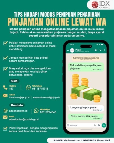 Waspada Modus Penipuan Penagihan Pinjaman Online Lewat WA, Begini Cara Mengatasinya (Foto : Tim Digital Marketing IDX Channel)