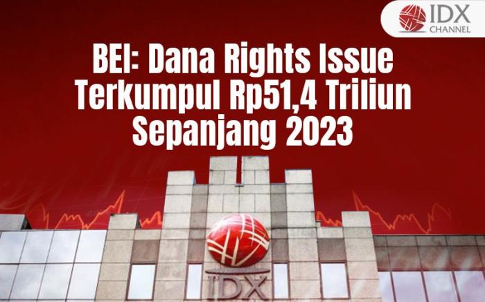BEI: Dana Rights Issue Terkumpul Rp51,4 Triliun Sepanjang 2023 (Foto : Tim Digital Marketing IDX Channel)