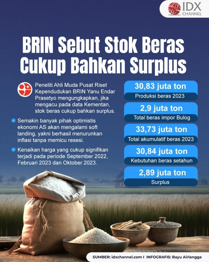 BRIN Sebut Stok Beras Ternyata Cukup Bahkan Surplus, Ini Penjelasan Lengkapnya (Foto : Tim Digital Marketing IDX Channel)