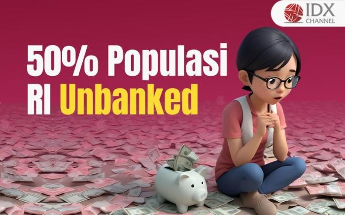 50 Persen Populasi RI Unbanked. Grafis: Bayu Airlangga