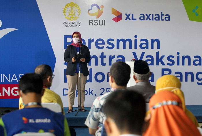 Peresmian Sentra Vaksinasi Indonesia Bangkit di RSUI, Depok, Jawa Barat, Kamis (25/3/2021).