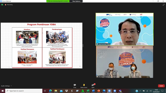 Kegiatan Kick Off dan Webinar Kolaborasi Pengembangan dan Pembinaan UMKM yang diselenggarakan FIFGROUP.