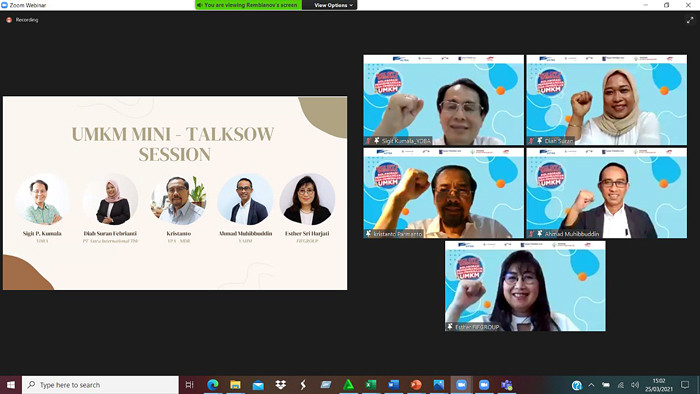 Kegiatan Kick Off dan Webinar Kolaborasi Pengembangan dan Pembinaan UMKM yang diselenggarakan FIFGROUP.