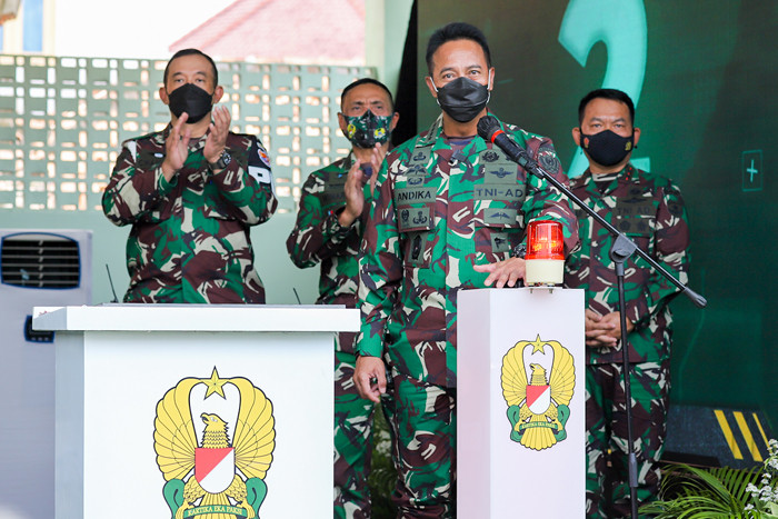 Peresmian rumah tahanan militer berbasis artificial intelligence Instalasi smart berbasis teknologi canggih pertama di Indonesia di Jakarta, Selasa (20/4/2021).