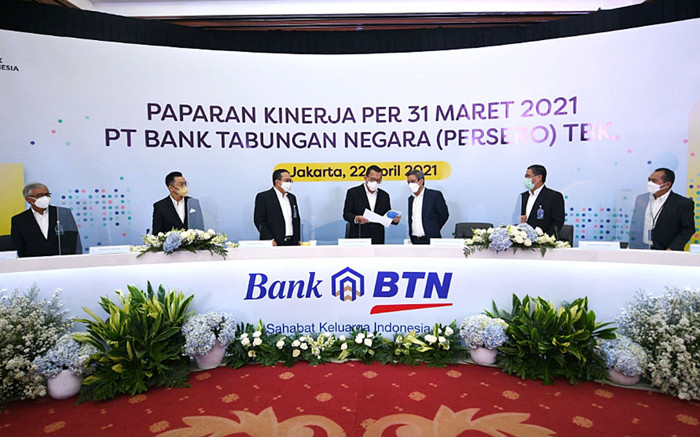 Paparan Kinerja per 31 Maret 2021 PT Bank Tabungan Negara (Persero) Tbk di Jakarta, Kamis (22/4/2021).