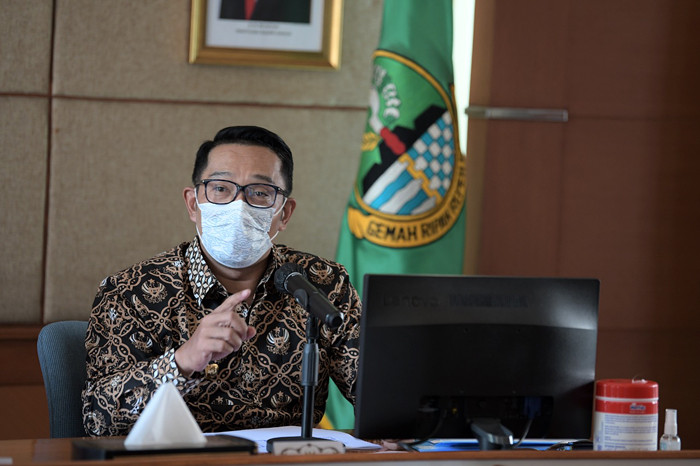 Gubernur Jawa Barat Ridwan Kamil melakukan pertemuan dengan Menteri Energi dan Sumber Daya Mineral RI Arifin Tasrif di Gedung Sate, Bandung, Kamis (23/4/2021).