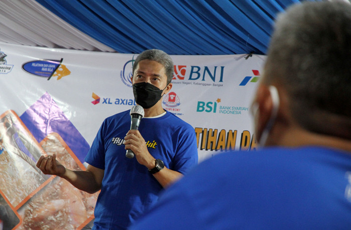 Acara Pelatihan dan Usaha Ikan Nila, sekaligus Launching program #Ayo Bangkit di Kecamatan Sereal, Bogor, Jawa Barat, Minggu (25/4/2021).