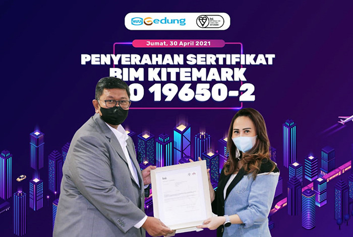 WEGE berhasil menjadi yang pertama dan satu-satunya yang meraih Sertifikasi 19650-1:2018 BSI Kitemark dan ISO 19650-2:2018 BSI Kitemark dari PT BSI.