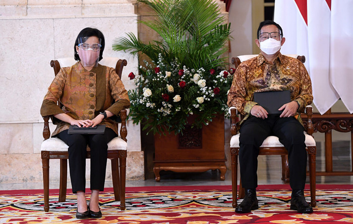 Presiden Joko Widodo memberikan arahan dalam acara peresmian pembukaan Musrenbangnas Tahun 2021 di Istana Negara, Jakarta, Selasa (4/5/2021).