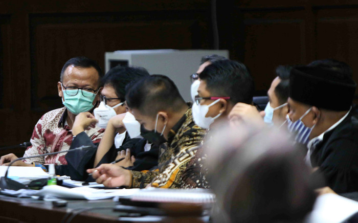 Terdakwa mantan Menteri Kelautan dan Perikanan Edhy Prabowo menjalani menjalani sidang lanjutan di Pengadilan Tindak Pidana Korupsi Jakarta, Rabu (5/5/2021).