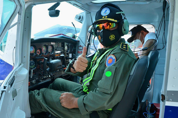 Dua pesawat Cessna milik Indonesia Flying Club (IFC), siap melaksanakan patroli udara guna memantau situasi jalur mudik tahun 2021, Rabu (5/5/2021).