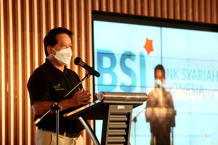 Grand Launching BSI Griya Simuda di Wisma Mandiri I, Jakarta, Jumat (7/5/2021).