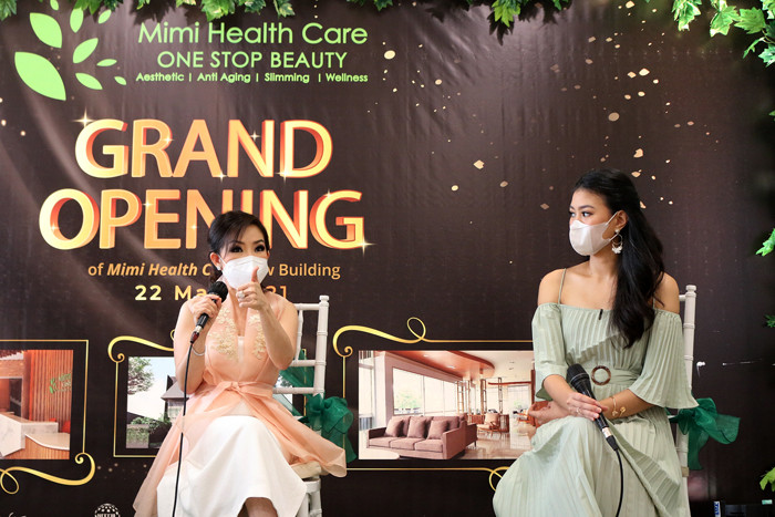 Pemilik Klinik Kecantikan Mimi Health Care Dr. Mimi Safei saat Grand Opening Mimi Health Care, One Stop Beauty Center di Pluit, Sabtu (22/5/2021).