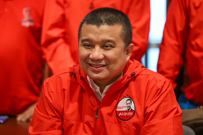 Anindya Bakrie mendaftar diri menjadi Calon Ketua Umum Kamar Dagang dan Industri (Kadin) Indonesia di Jakarta, Senin (24/5/2021).