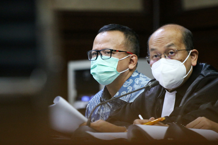 Terdakwa mantan Menteri Kelautan dan Perikanan Edhy Prabowo menjalani sidang lanjutan di Pengadilan Tindak Pidana Korupsi Jakarta, Selasa (25/5/2021).