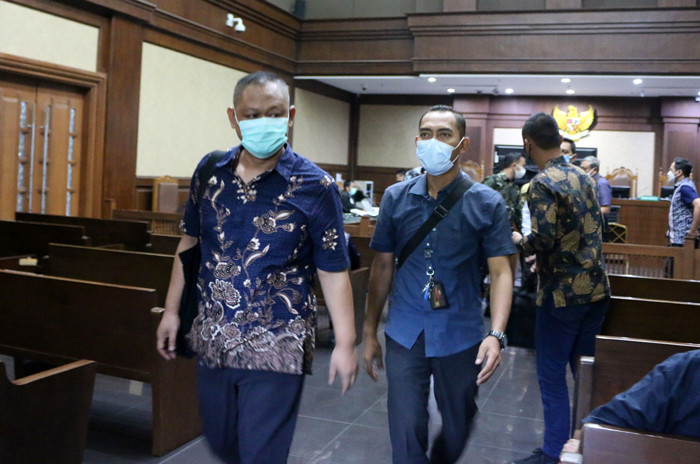 Matheus Joko Santoso menjalani sidang lanjutan di Pengadilan Tindak Pidana Korupsi (Tipikor), Jakarta, Selasa (25/5/2021).