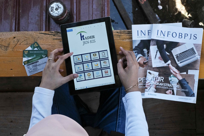 Kader Jaminan Kesehatan Nasional â€“ Kartu Indonesia Sehat memberikan sosialisasi layanan berbasis Digital di Kabupaten Maros, Rabu (26/5/2021).