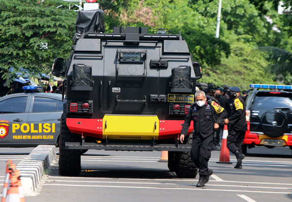 Suasana pengamanan di gedung KPK, Jakarta, Jumat (28/5/2021).