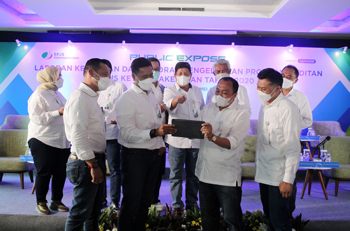 Public Expose Laporan Keuangan dan Laporan Pengelolaan Program (Auditan) BPJS Ketenagakerjaan tahun 2020 di Jakarta, Senin (31/5/2021).