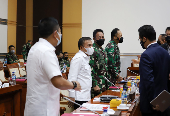 Rapat kerja Komisi I di Kompleks Parlemen MPR/DPR-DPD, Senayan, Jakarta, Senin (31/5/2021).