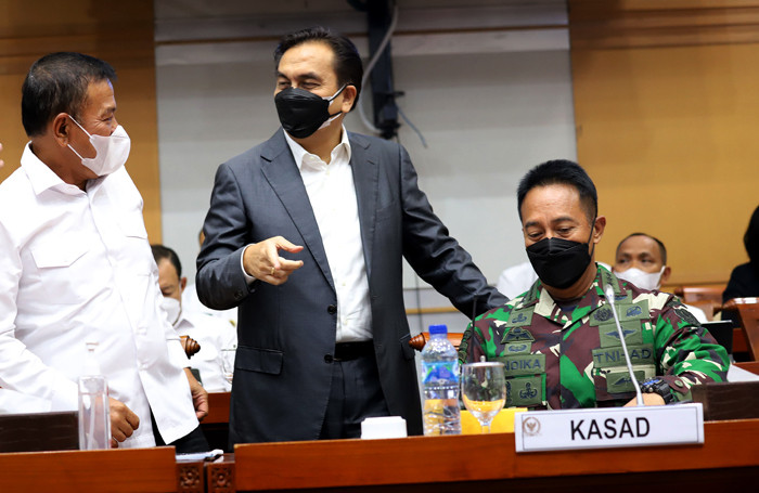 Rapat kerja Komisi I di Kompleks Parlemen MPR/DPR-DPD, Senayan, Jakarta, Senin (31/5/2021).