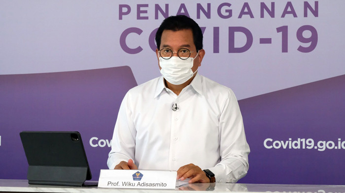 Juru Bicara Satgas Penanganan Covid-19 Wiku Adisasmito memberikan keterangan pers Perkembangan Penanganan Covid-19 di Graha BNPB, Selasa (1/6/2021).