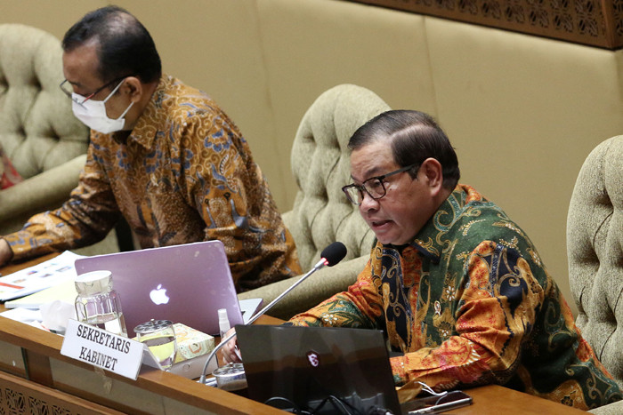 Rapat kerja Komisi II DPR RI di Kompleks Parlemen, Senayan, Jakarta, Rabu (2/6/2021).