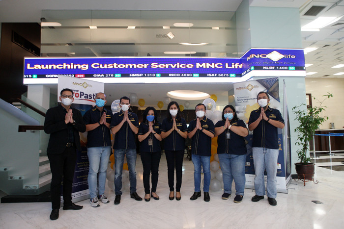 Peresmian Customer Service Center MNC Life di Lobby Gedung MNC Financial Center, Jakarta, Kamis (3/6/2021).
