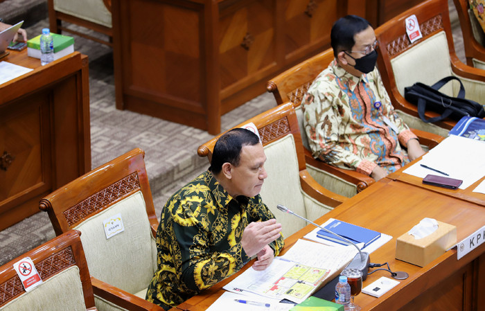 Rapat dengar pendapat dengan Komisi III DPR di Kompleks Parlemen, Senayan, Jakarta, Kamis (3/6/2021).