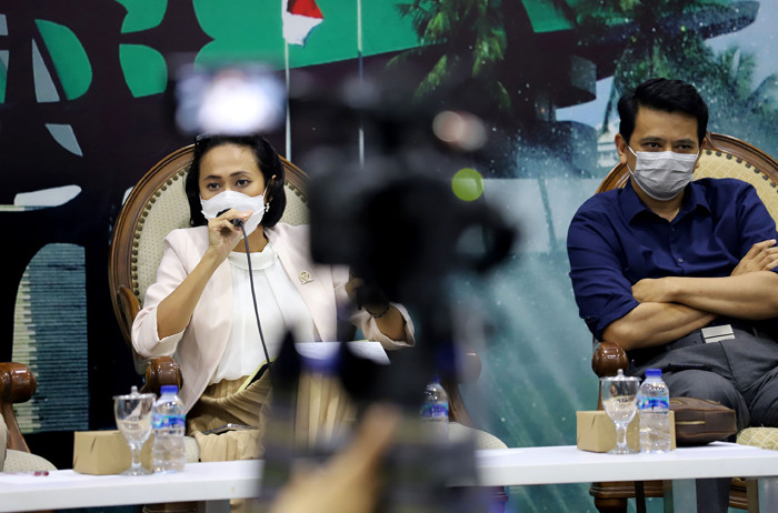 Diskusi Forum Legislasi di Media Center, Nusantara III, Kompleks Parlemen MPR/DPR-DPD, Senayan, Jakarta, Selasa (8/6/2021).