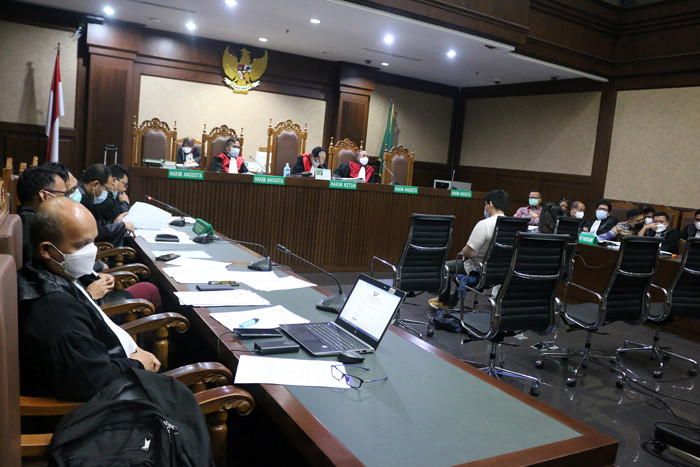 Terdakwa kasus suap izin ekspor benih lobster tahun 2020 Edhy Prabowo menjalani sidang lanjutan di Pengadilan Tipikor, Jakarta, Selasa (8/6/2021).