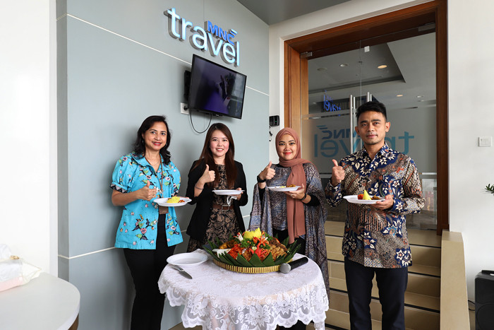 Pembukaan cabang keempat MNC Travel di MNC Studios Tower 1, Jl Raya Perjuangan Kebon Jeruk, Jakarta Barat, Selasa (8/6/2021).