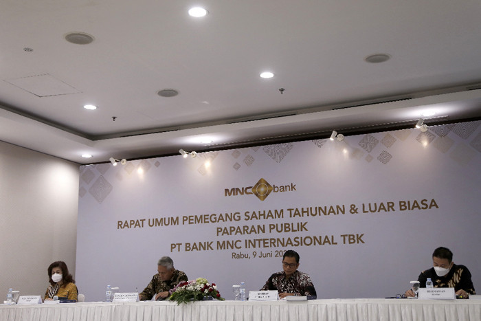 RUPS Tahunan MNC Bank di iNews Tower, Jakarta, Rabu (9/6/2021).