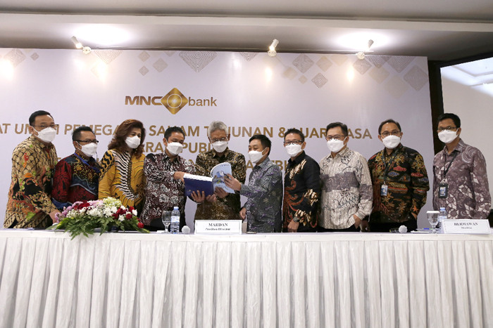 RUPS Tahunan MNC Bank di iNews Tower, Jakarta, Rabu (9/6/2021).