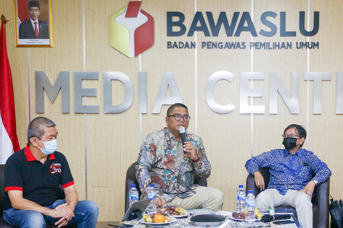 Diskusi daring pemilu di Kantor Bawaslu, Jakarta, Rabu (16/6/2021).