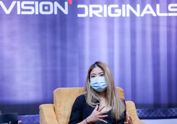 Press Conference Vision+ Originals Beyond Creator Indonesian Youtuber di Studio 6 MNC Channel, Kebon Jeruk, Jakarta Barat, Kamis (17/6/2021).